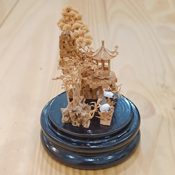 New Vintage Chinese Cork Carving Scenery Picture Sculpture Display - Picture 5 of 16